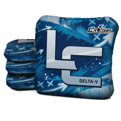 Detroit football cornhole bags, Delta-V 5/8- ACL COMP, Blue, Silver