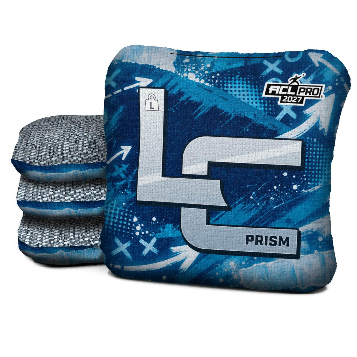 Detroit football cornhole bags, Prism - L 5/9 - ACL PRO, Blue, Silver