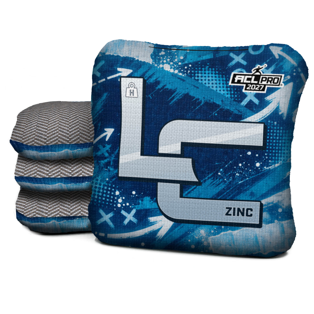 Detroit football cornhole bags, Zinc - H 4.5/9 - ACL PRO, Blue, Silver