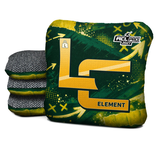 Green Bay football cornhole bags, Element - L 5/8 - ACL PRO, Dark green, Gold