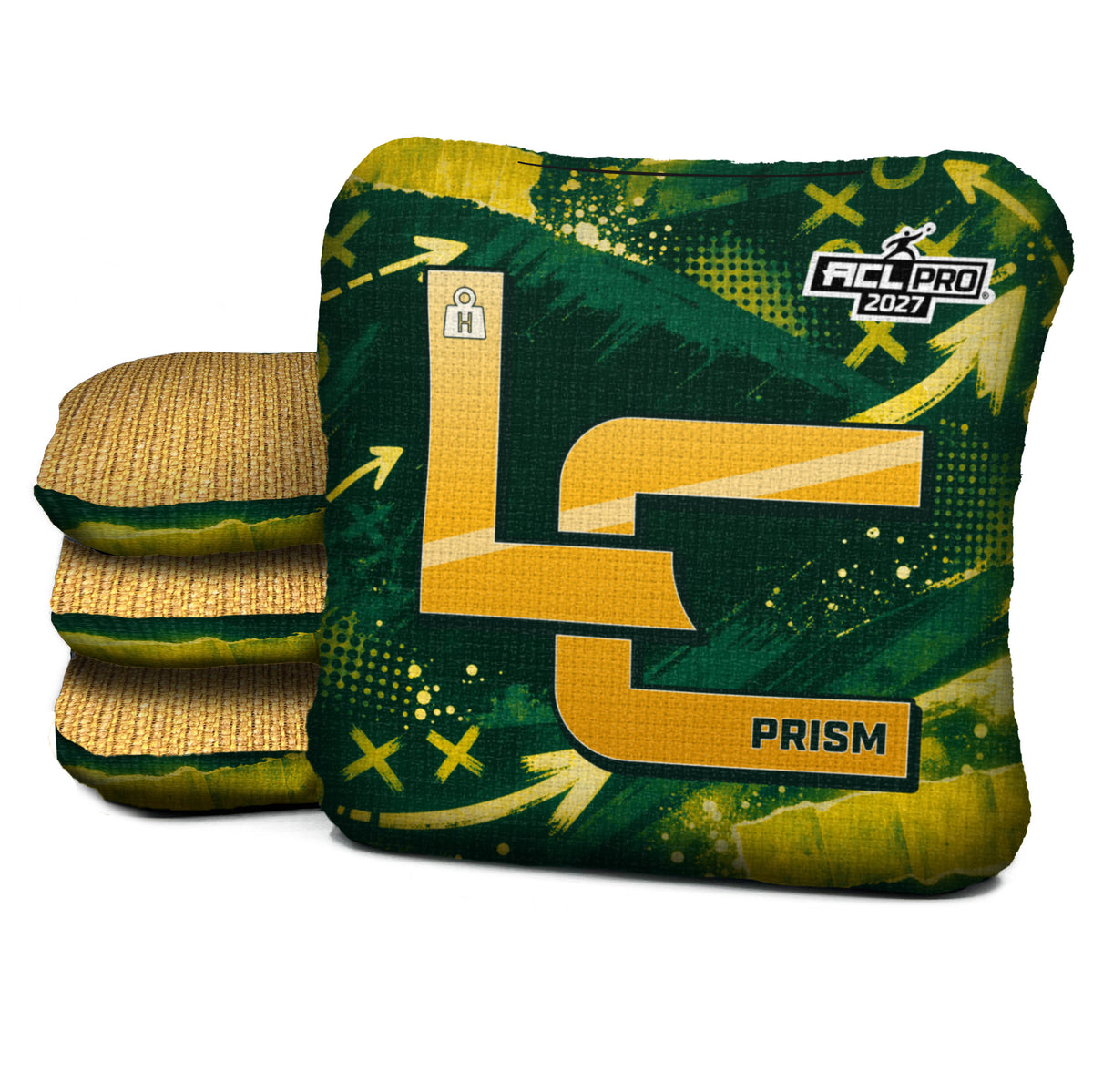 Green Bay football cornhole bags, Prism - H 5/9 - ACL PRO, Dark green, Gold