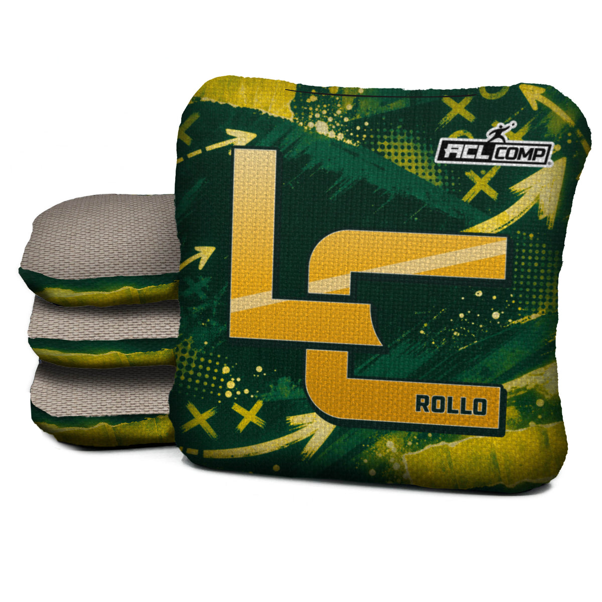 Green Bay football cornhole bags, Rollo 4/7 - ACL COMP, Dark green, Gold