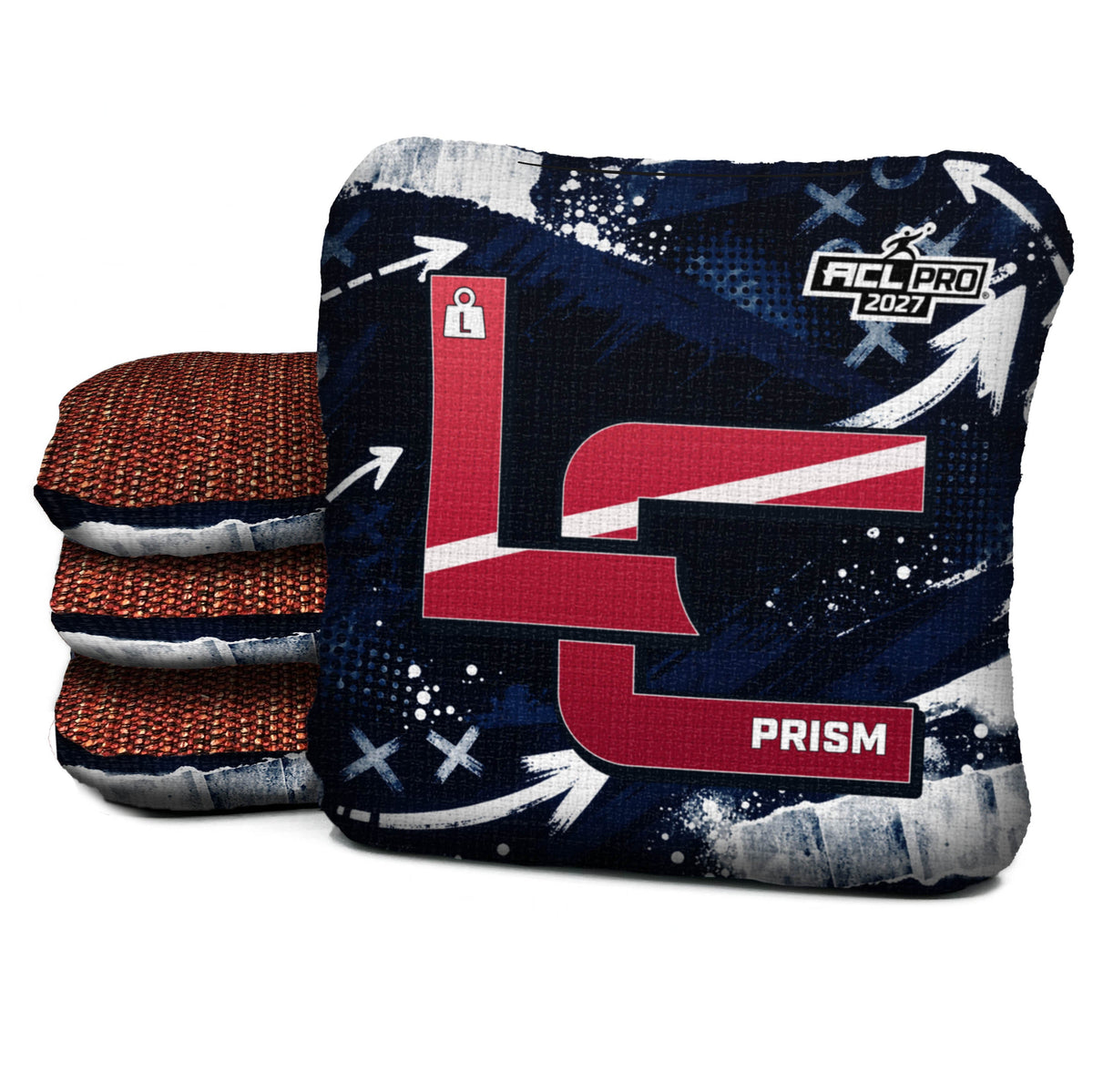 Houston football cornhole bags, Prism - L 5/9 - ACL PRO, approved colorway with coordinating reverse