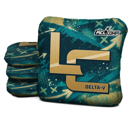 Jacksonville football cornhole bags, Delta-V 5/8- ACL COMP, Teal, Gold, Black