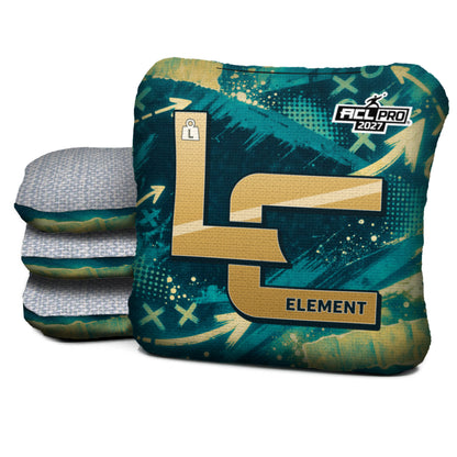 Jacksonville football cornhole bags, Element - L 5/8 - ACL PRO, Teal, Gold, Black