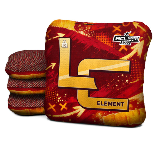 Kansas City football cornhole bags, Element - R 5/8 - ACL PRO, Red, Gold