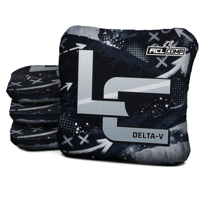 Las Vegas football cornhole bags, Delta-V 5/8- ACL COMP, Black, Silver