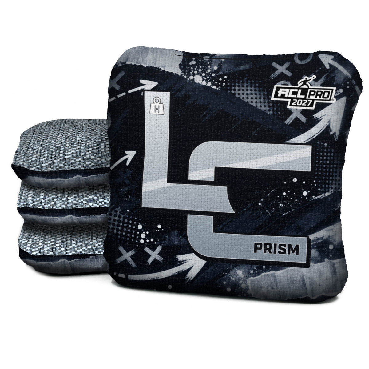 Las Vegas football cornhole bags, Prism - H 5/9 - ACL PRO, Black, Silver