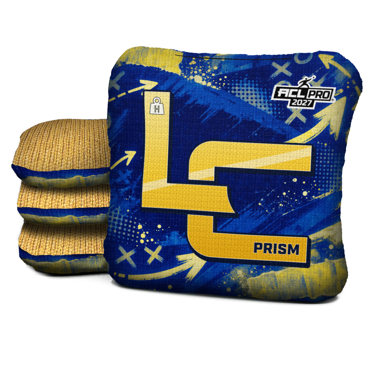 Los Angeles - Royal football cornhole bags, Prism - H 5/9 - ACL PRO, Royal blue, Yellow