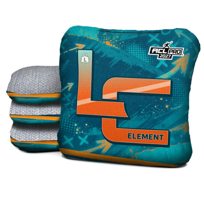 Miami football cornhole bags, Element - L 5/8 - ACL PRO, Aqua, Orange