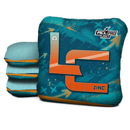 Miami football cornhole bags, Zinc - H 4.5/9 - ACL PRO, Aqua, Orange