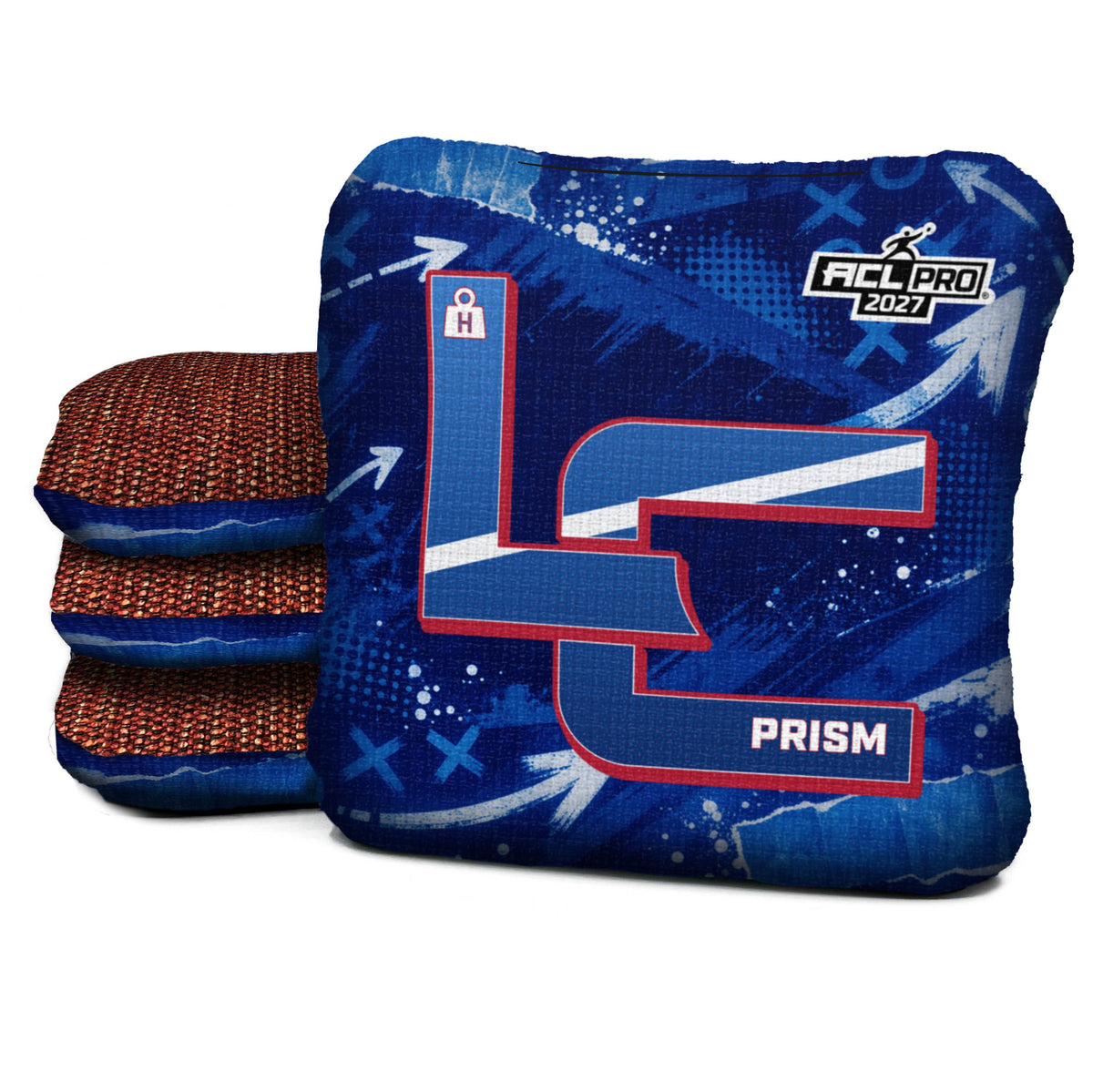 New York - Blue football cornhole bags, Prism - H 5/9 - ACL PRO, approved colorway with coordinating reverse