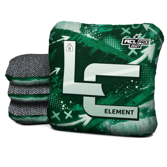 New York - Green football cornhole bags, Element - R 5/8 - ACL PRO, Green, White