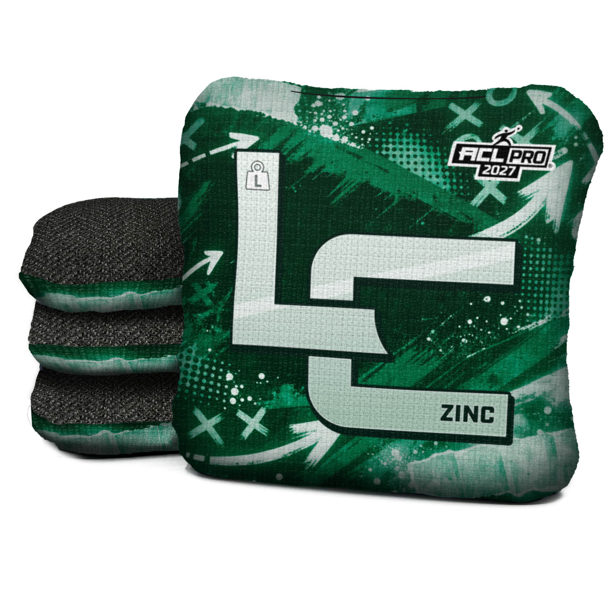 New York - Green football cornhole bags, Zinc - L 4.5/9 - ACL PRO, Green, White