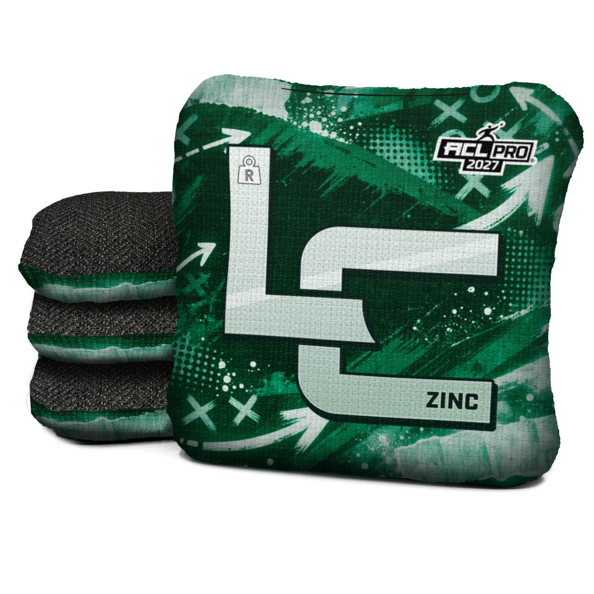 New York - Green football cornhole bags, Zinc - R 4.5/9 - ACL PRO, Green, White