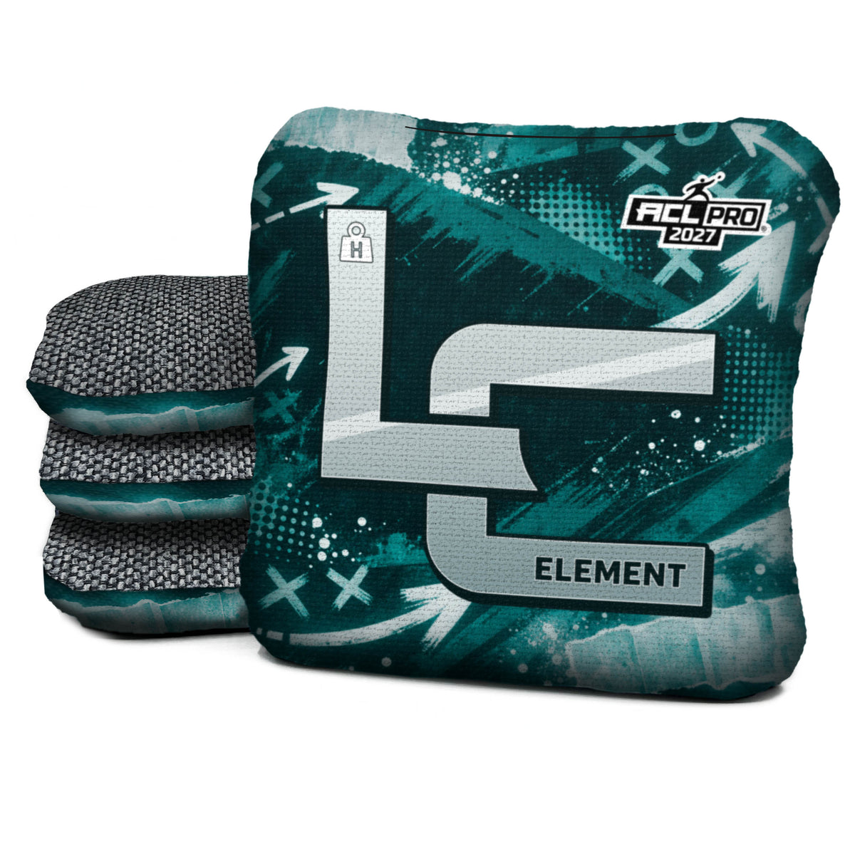 Philadelphia football cornhole bags, Element - H 5/8 - ACL PRO, Midnight green, Silver