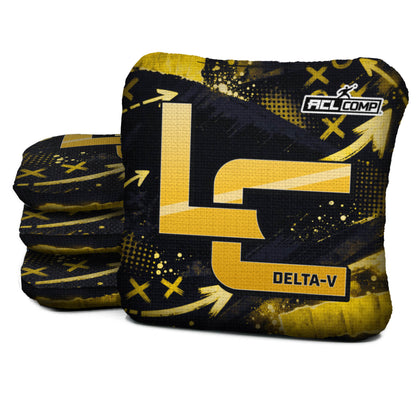 Pittsburgh football cornhole bags, Delta-V 5/8- ACL COMP, Black, Gold