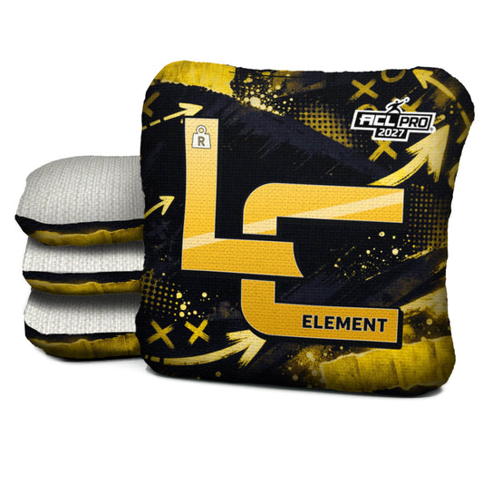 Pittsburgh football cornhole bags, Element - R 5/8 - ACL PRO, Black, Gold