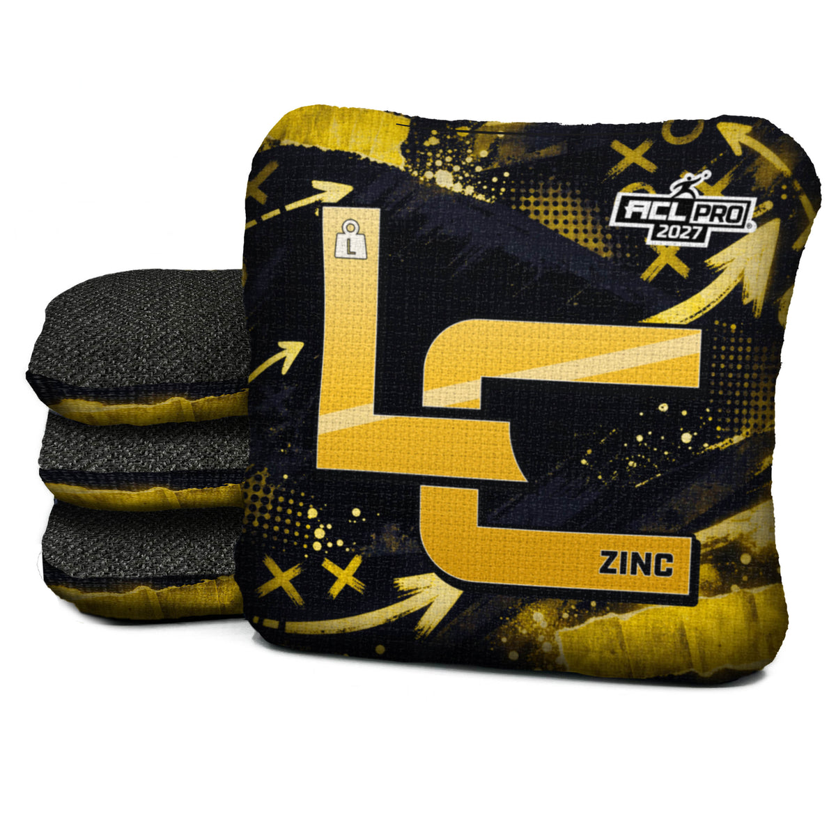Pittsburgh football cornhole bags, Zinc - L 4.5/9 - ACL PRO, Black, Gold