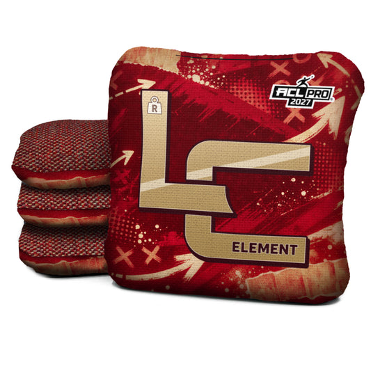 San Francisco football cornhole bags, Element - R 5/8 - ACL PRO, Scarlet red, Gold