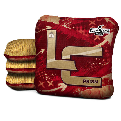 San Francisco football cornhole bags, Prism - R 5/9 - ACL PRO, Scarlet red, Gold