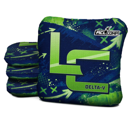 Seattle football cornhole bags, Delta-V 5/8- ACL COMP, Navy, Lime green