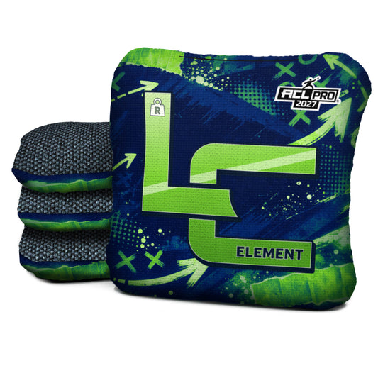 Seattle football cornhole bags, Element - R 5/8 - ACL PRO, Navy, Lime green