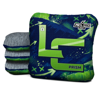 Seattle football cornhole bags, Prism - R 5/9 - ACL PRO, Navy, Lime green