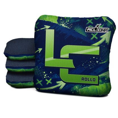 Seattle football cornhole bags, Rollo 4/7 - ACL COMP, Navy, Lime green