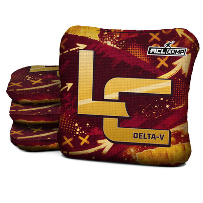 Washington football cornhole bags, Delta-V 5/8- ACL COMP, Burgundy, Gold