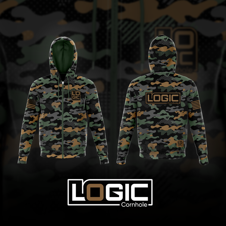 Logic Camo Full Zip Up Sublimation Hoodie Polyester Fleece -(Allow 3 weeks)