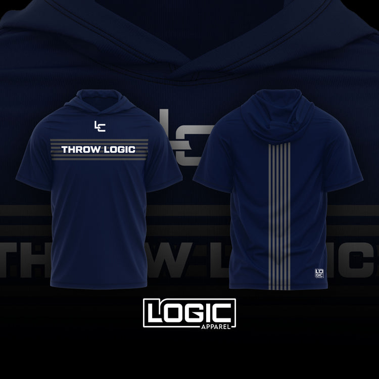 Throw Logic Stripped Short Sleeve Hoodie - Ships in 3-4 Weeks