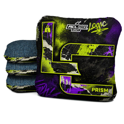 Acid Static PR-L cornhole bags with Indigo carpet