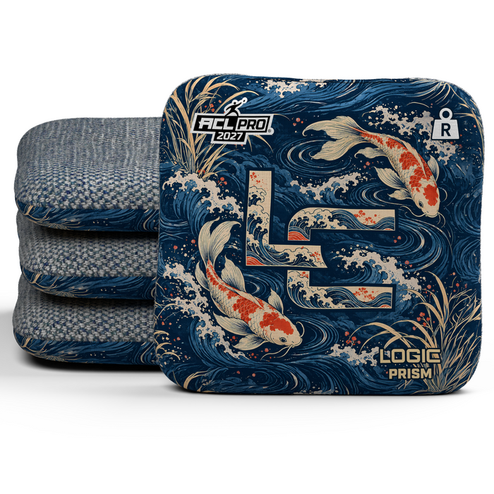 Koi LC Prism ACL Regular cornhole bags, set of four, Denim carpet.