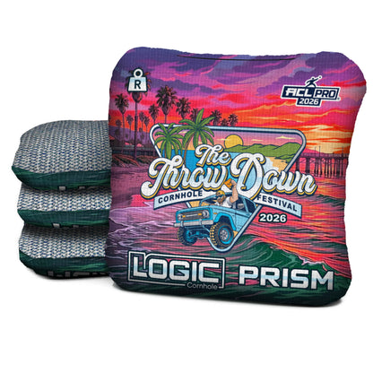 Sunset Pier Prism ACL PRO 2026 Throw Down Cornhole Festival bags in regular weight
