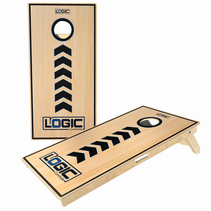 Chevrons Black and Blue -  Anchor I Cornhole Board Set (4-5 weeks lead time )